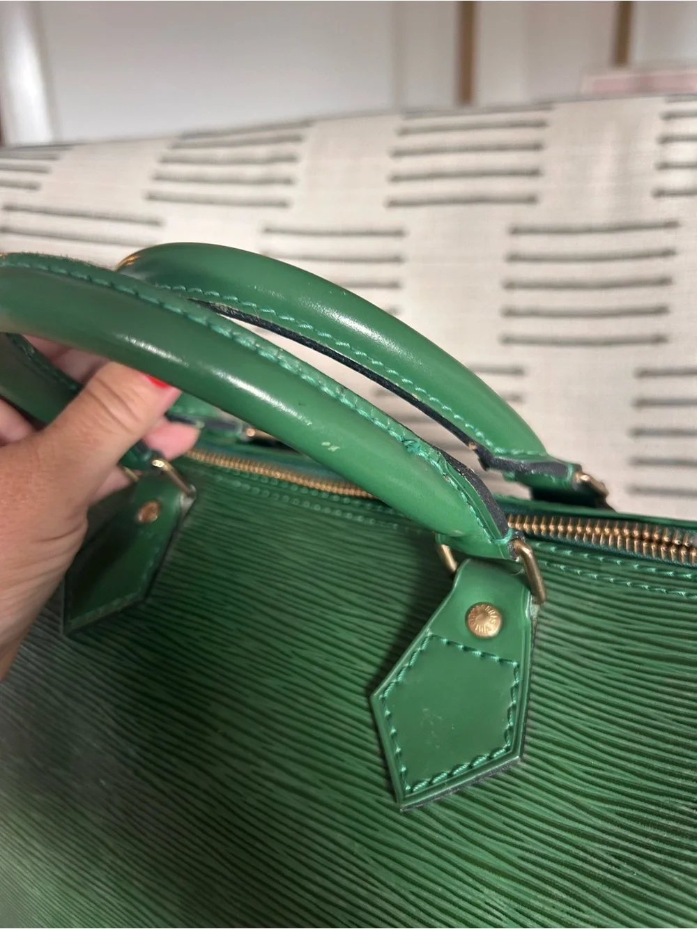 Louis Vuitton Green Epi Leather Speedy 40 with Matching Wallet